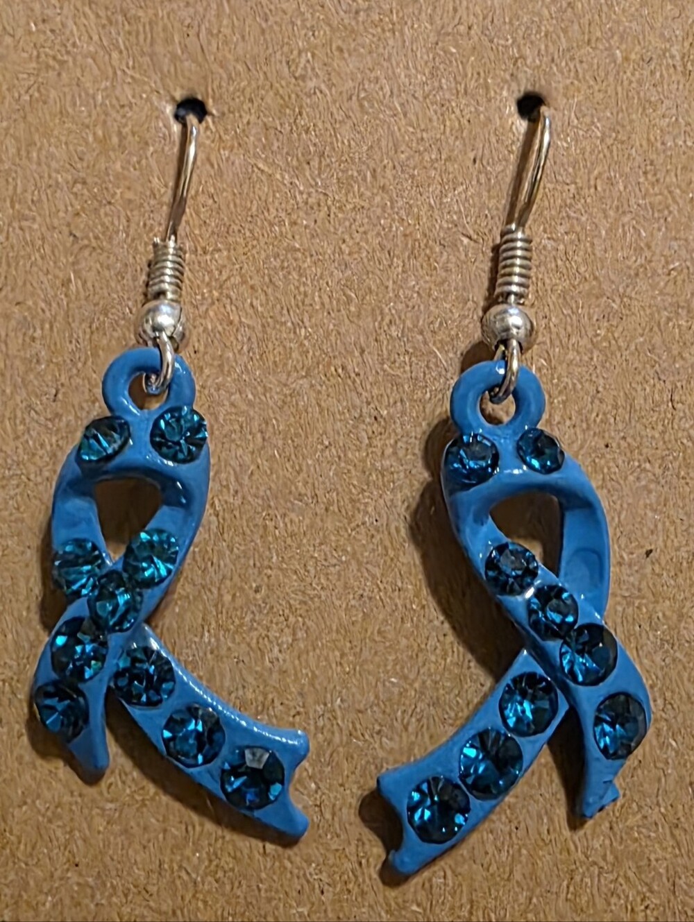Blue Ribbon Drop Earrings